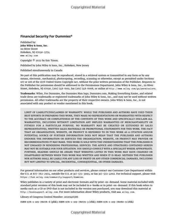 Sách ngoại văn: Financial Security For Dummies