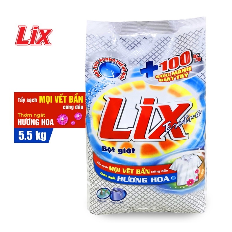 Bột giặt Lix extra hương hoa 5.5kg EB568