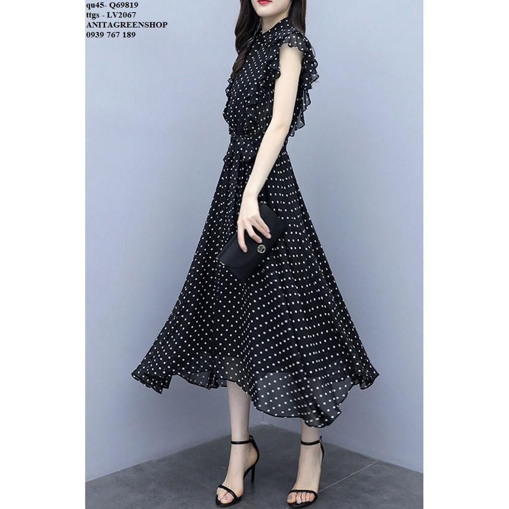 Q69819 ĐẦM MAXI CHẤM BI THIẾT KẾ