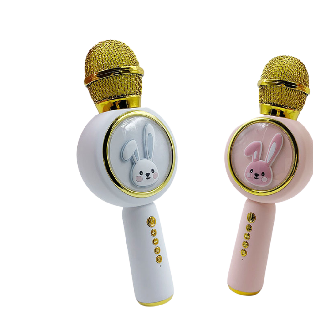 Micro Karaoke Bluetooth Không Dây Kèm Loa Floveme X6 Hình Thỏ Đáng Yêu Âm Thanh Trầm Ấm Hát Hay Bắt Gịong Tốt-Hàng chính hãng