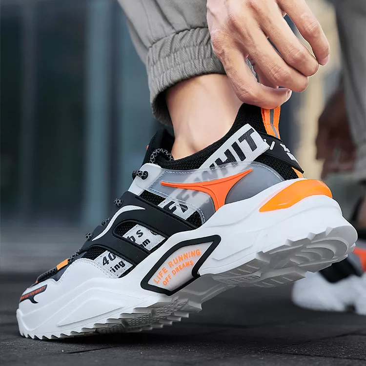Giày Thể Thao Nam GEMI - Giày Sneaker Màu Đen - Xám, Giày Thể Thao Đế Êm, Vải Thoáng, Khử Mùi Hôi Chân - G5261