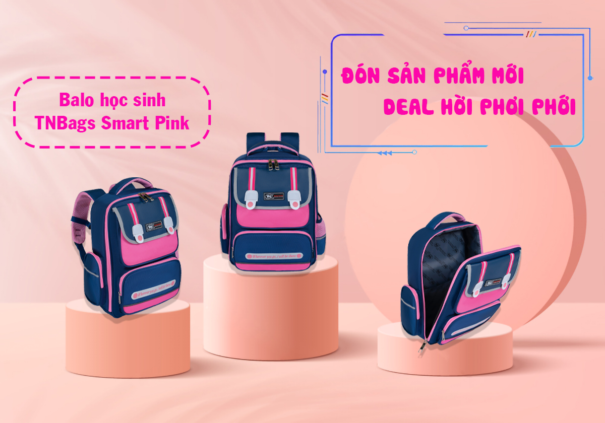 Balo học sinh thời trang cho nữ TNBags Smart Pink TN.B 3112