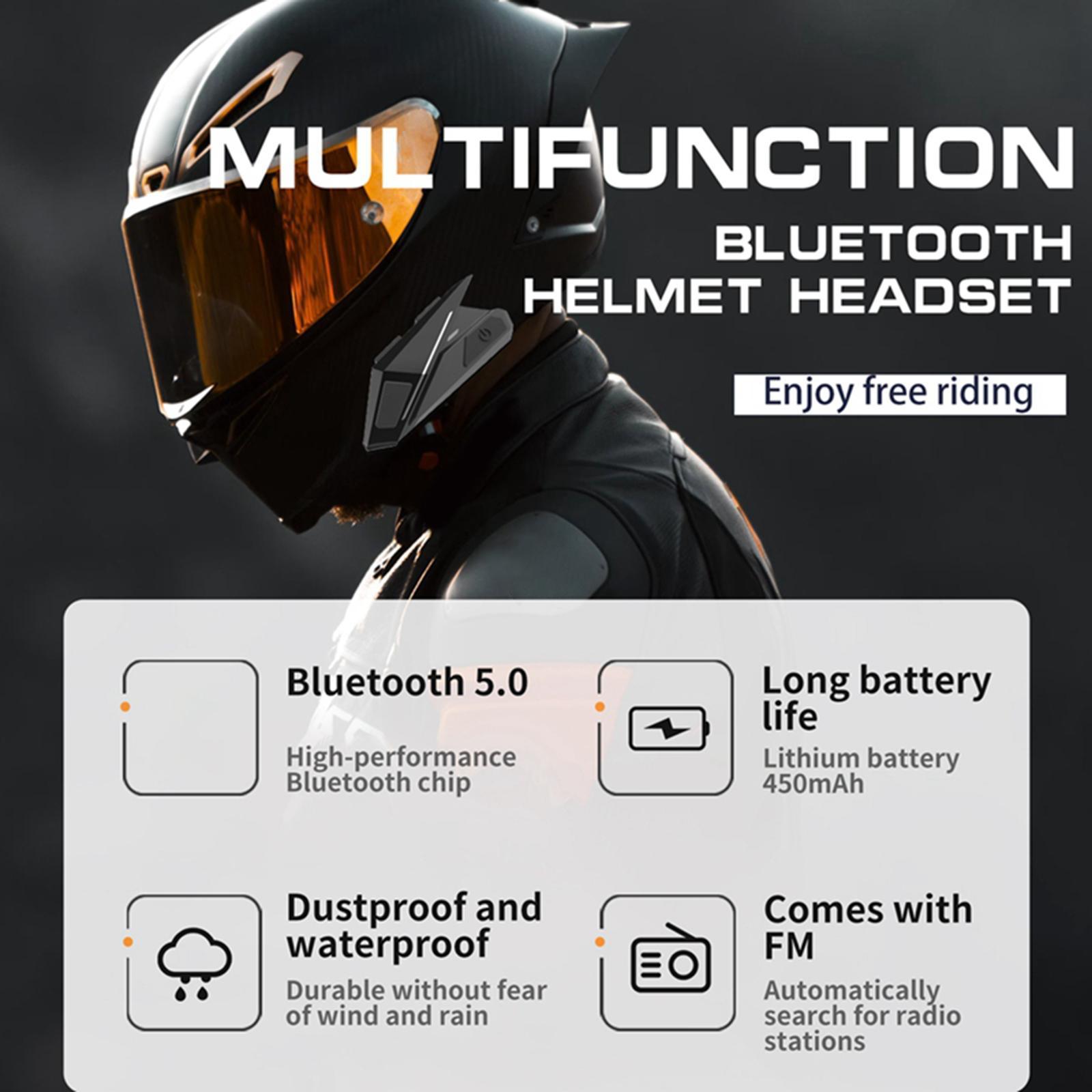Motorcycle Bluetooth 5.0 Headset Noise Reduction for Outdoor Sports Driving
