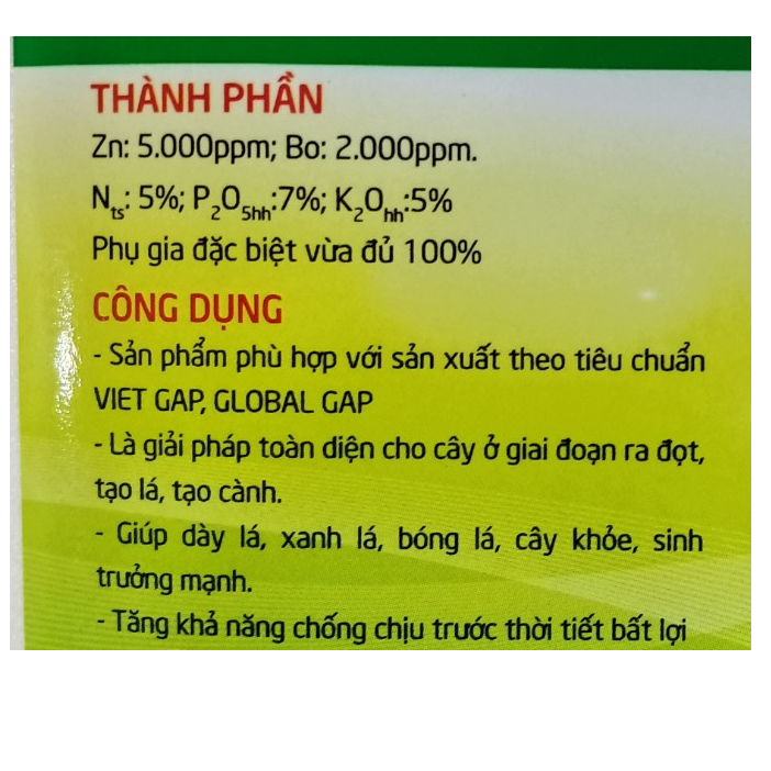 Phân bón VIGAMI ZINC BO siêu vọt đọt 100ml