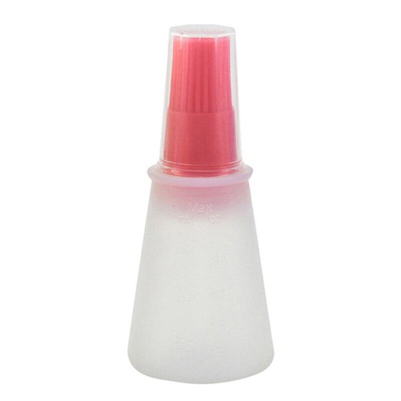 1Pc Portable Silicone Oil Bottle With Brush Grill Oil Brushes With Cover Liquid Oil Pastry Kitchen Bake BBQ Brush Kitchen Tools