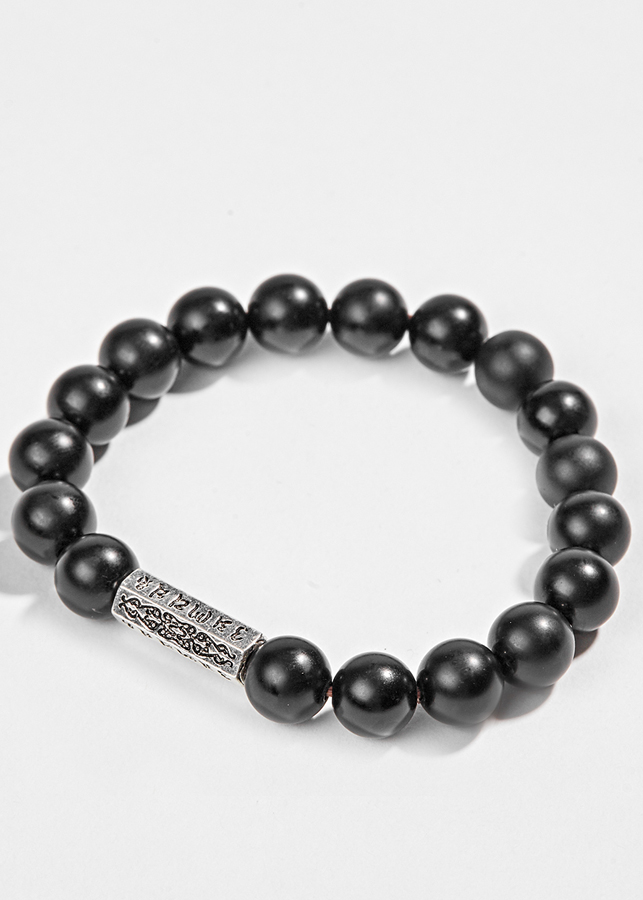 Vòng Đá Núi Lửa Phối Charm Lục Tự Lục Giác  Ngọc Quý Gemstones