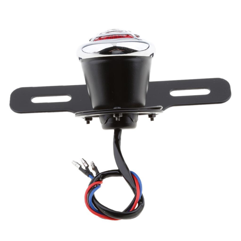 Vintage Grill Tail Brake Light Lamp Bracket Plate For Chopper