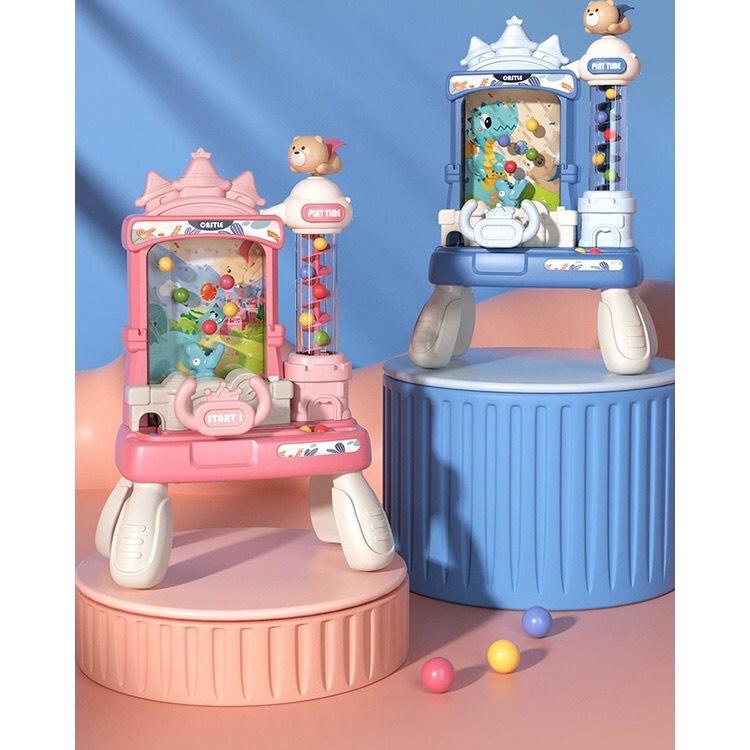 Đồ chơi máy hứng bi lâu đài dễ thương cho bé màu hồng và xanh- người lớn chơi giải stress