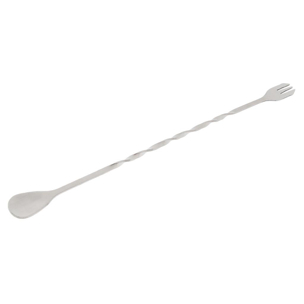 10 Inches Stainless Steel Mixing Spoon Spiral Pattern Bar Cocktail Shaker Spoo