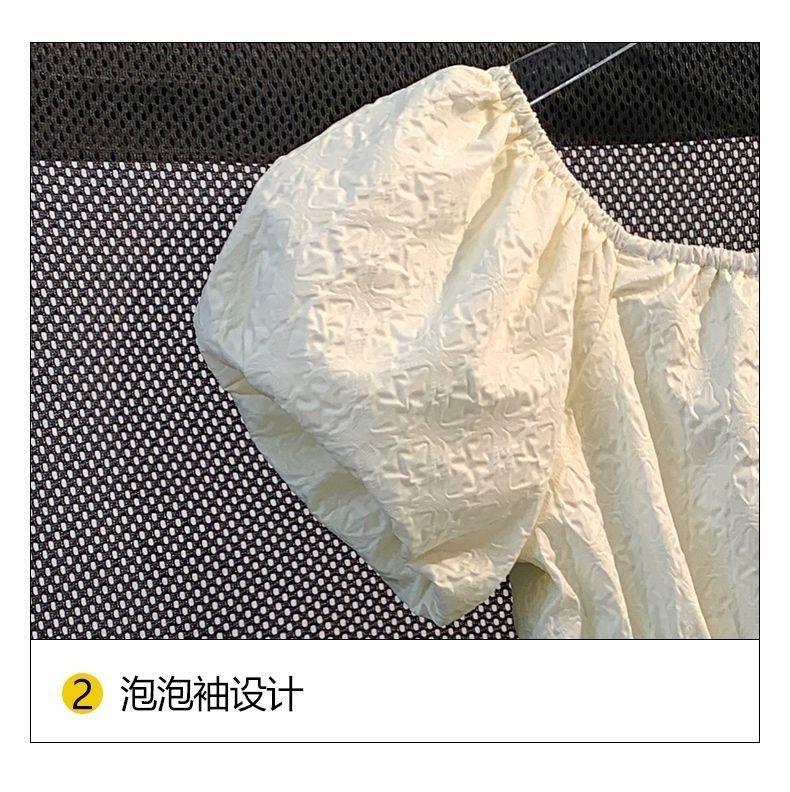 DONGSHOP HOT Cô gái bong bóng nước ngoài tay áo đầm mùa hè 2023 Hàn Quốc trẻ em Bowknot váy công chúa váy mùa hè