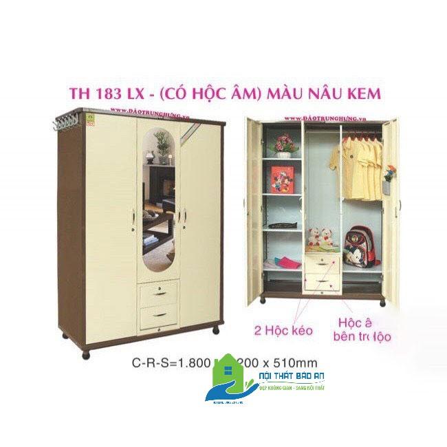 Tủ sắt quần áo lắp ráp Trung Hưng – TSLR23