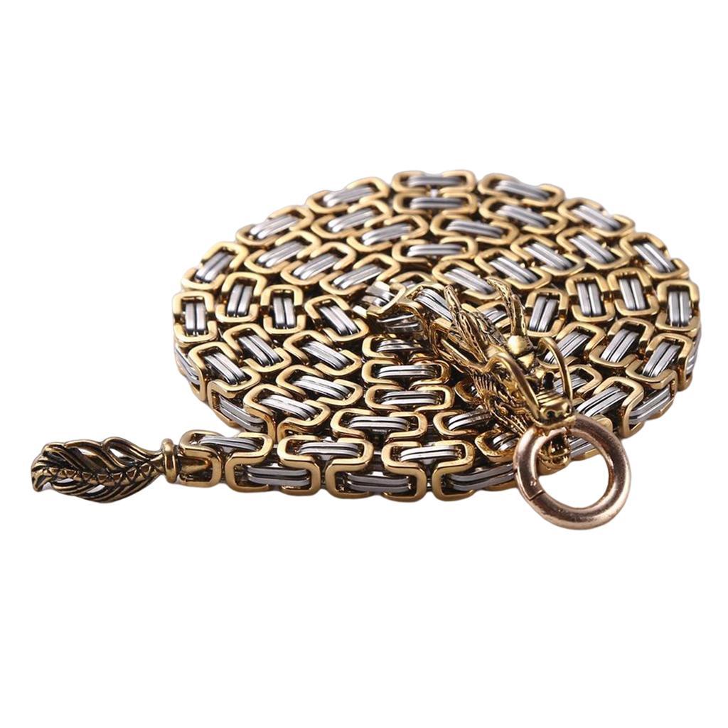 Outdoor Mens Biker Dragon Curb Chain Necklace Biker Link