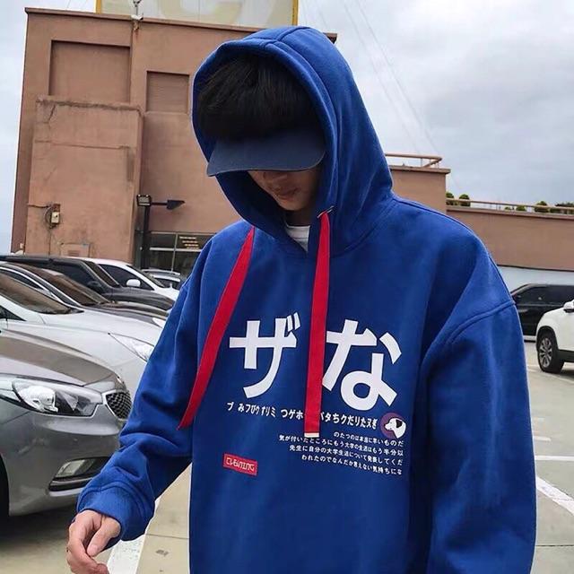 Áo hoodie in chữ Hàn