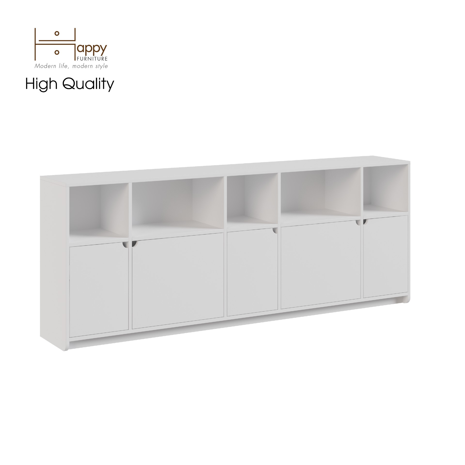 [Happy Home Furniture] CIRCLE, Tủ lưu trữ 5 cửa mở, 200cm x 34cm x 78cm ( DxRxC), TCM_071