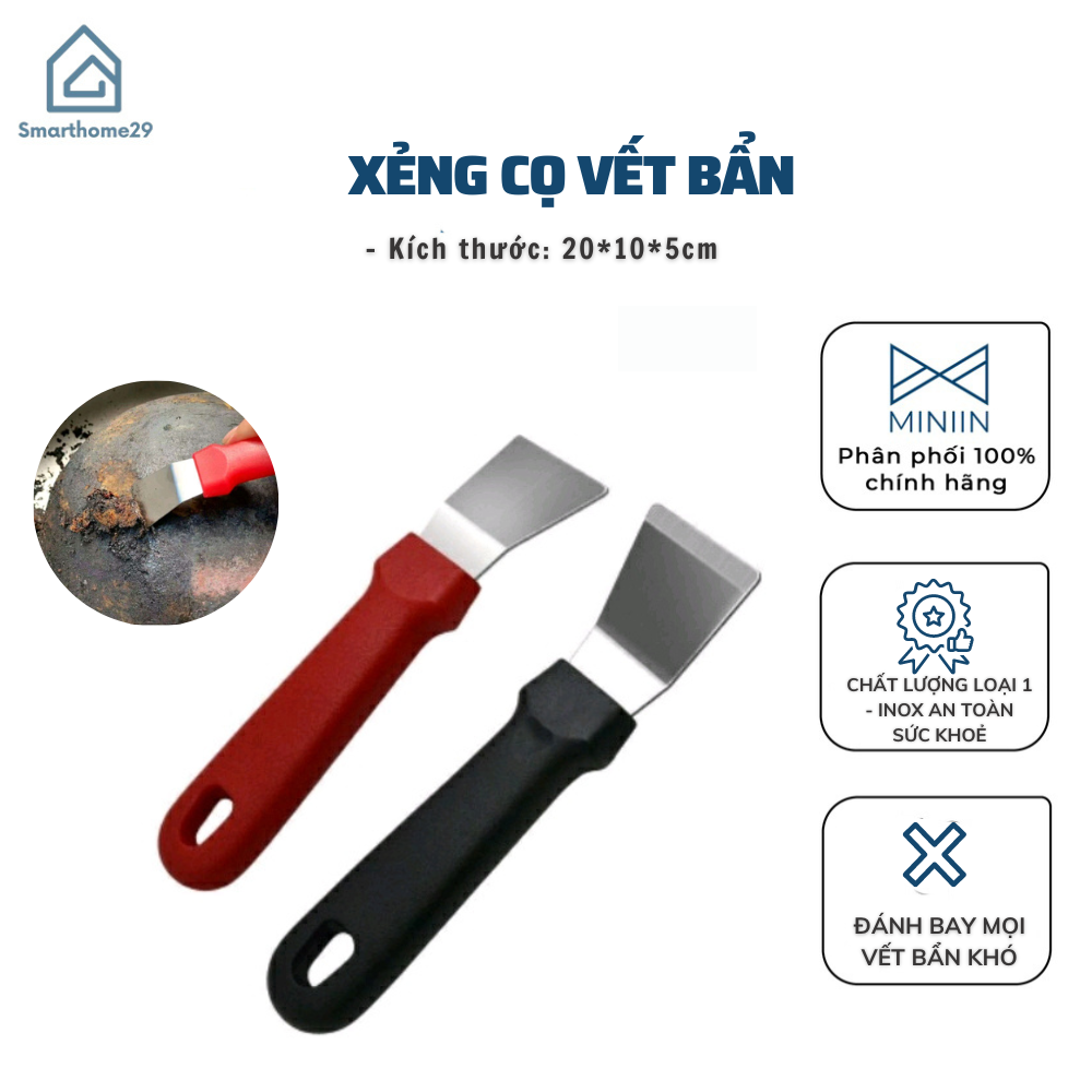 Dụng Cụ Xẻng Làm Sạch Vết Bẩn Trên Xoong Nồi, Tủ Lạnh Bằng Thép Không Gỉ - HÀNG CHÍNH HÃNG MINIIN