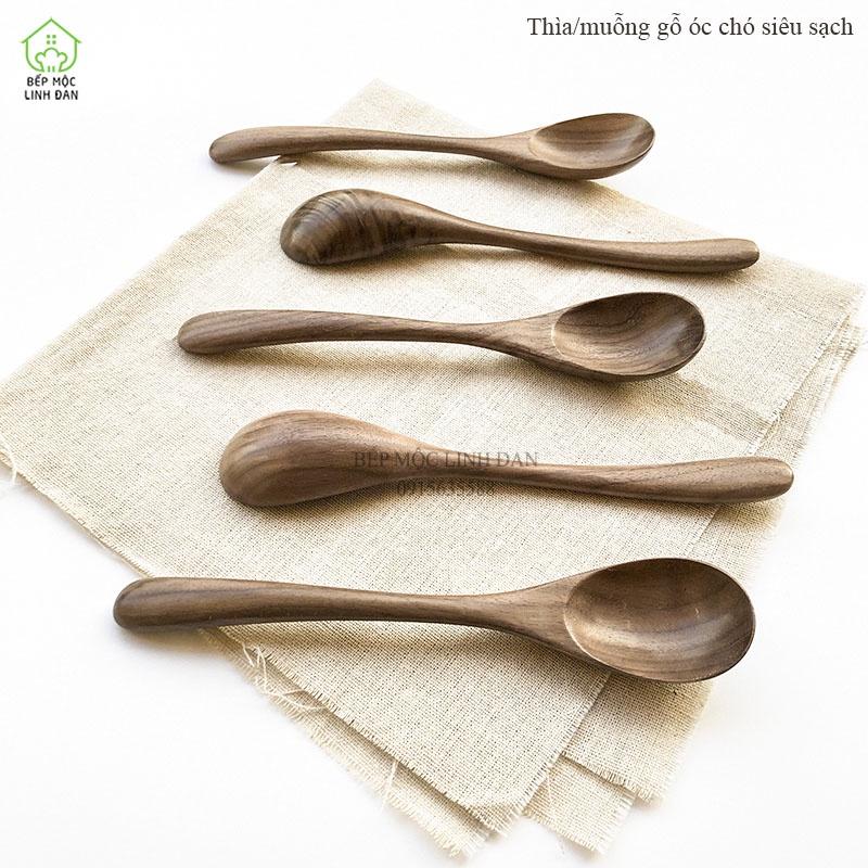 Thìa/muỗng gỗ óc chó siêu sạch, kiểu dáng đẹp (CTL525) Size 20cm_Xúc đồ khô, decor