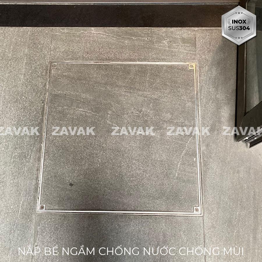 Nắp bể ngầm Zavak Inox 304. MHE 800x800