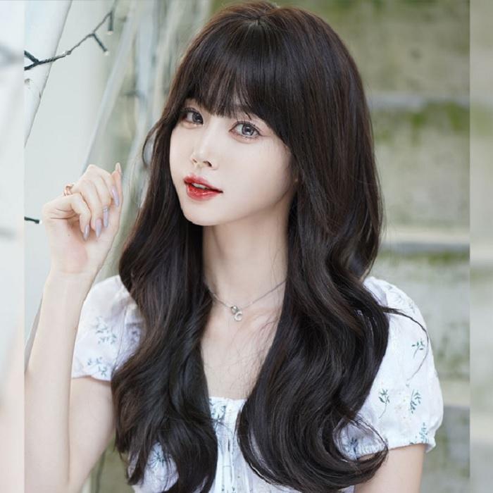 Bộ tóc giả nữ Hàn Quốc nguyên đầu màu đen,nâu,vàng + tặng kèm lưới ONLINE_SHOPPING_1102