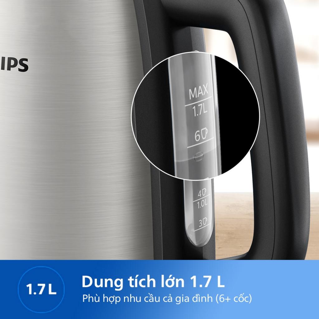 Ấm Đun Siêu Tốc Philips HD9350/90, 2200w - 1.7Lit, Mâm Nhiệt Strix Siêu Bền, Hàng Chính Hãng