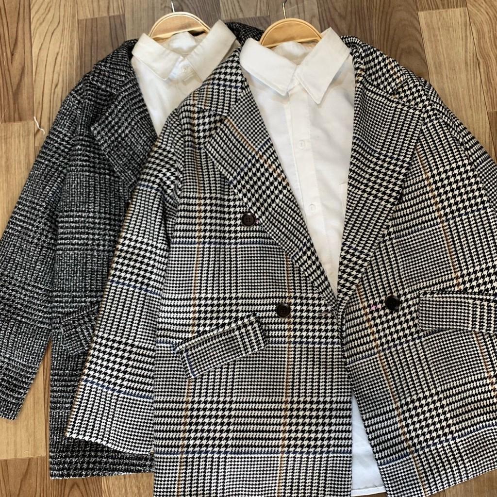 Áo vest blazer kẻ - Kẻ nhạt,Int: One size