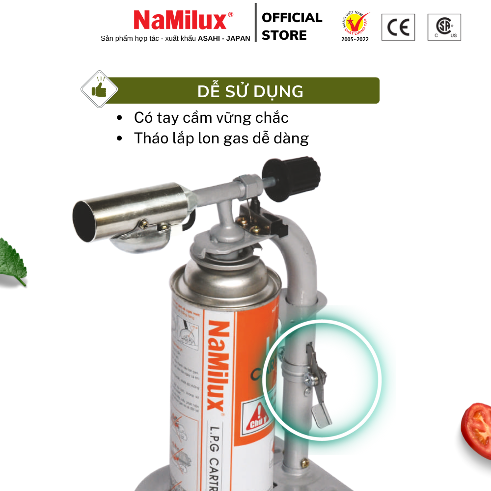 Hình ảnh Đèn Khò Gas Đa Năng NaMilux (Đèn Khò Đế)│Có Hệ Thống Đánh Lửa Tự Động│Công Suất 3.0 Kw│Hàng Chính Hãng