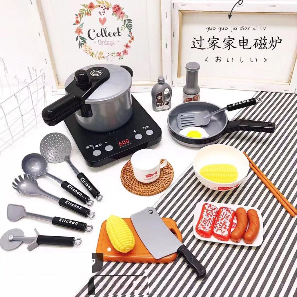 Bộ nấu ăn Kitchen cho bé trai và bé gái 36 chi tiết như thật kèm món ăn cho bé thỏa sức chơi - Mô hình đồ chơi làm bếp mini phát triển trí thông minh