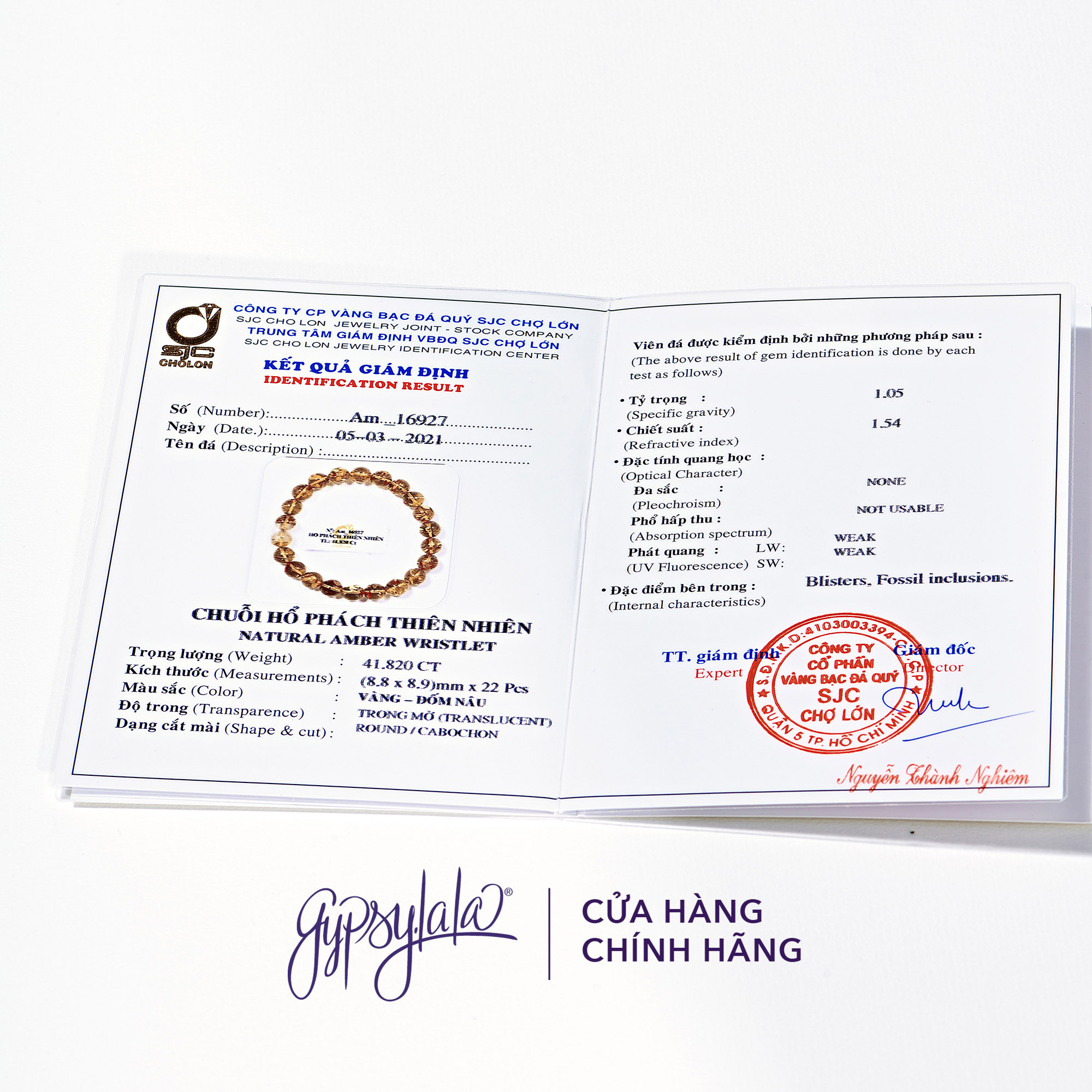 Mặt dây chuyền hình động vật đá Hổ phách SP003262 Gypsy.lala