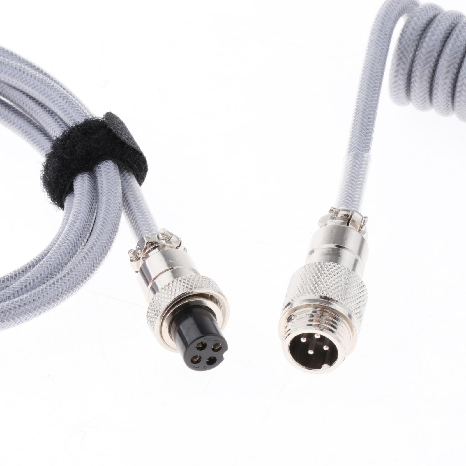 1.8M Coiled Cable Wire Mini Micro USB/ for Mechanical Keyboard Game Console