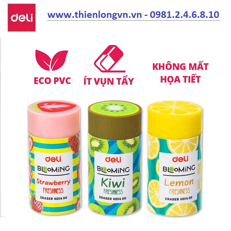 Bộ sưu tập 3  viên gôm tẩy hoa quả Deli - 01400