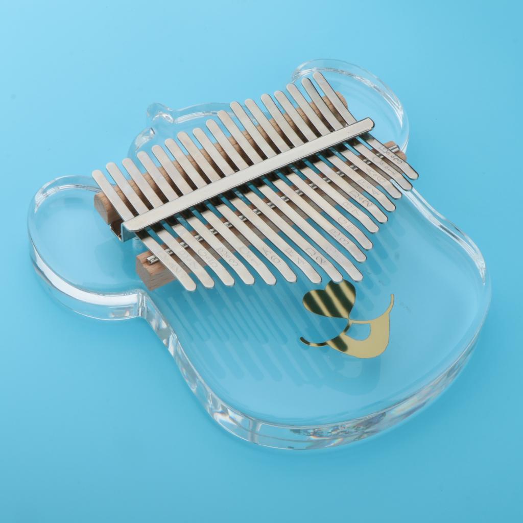 Portable Kalimba 17 Key Thumb Piano Clear for Beginner with Bag Tuner Hammer Finger Guards