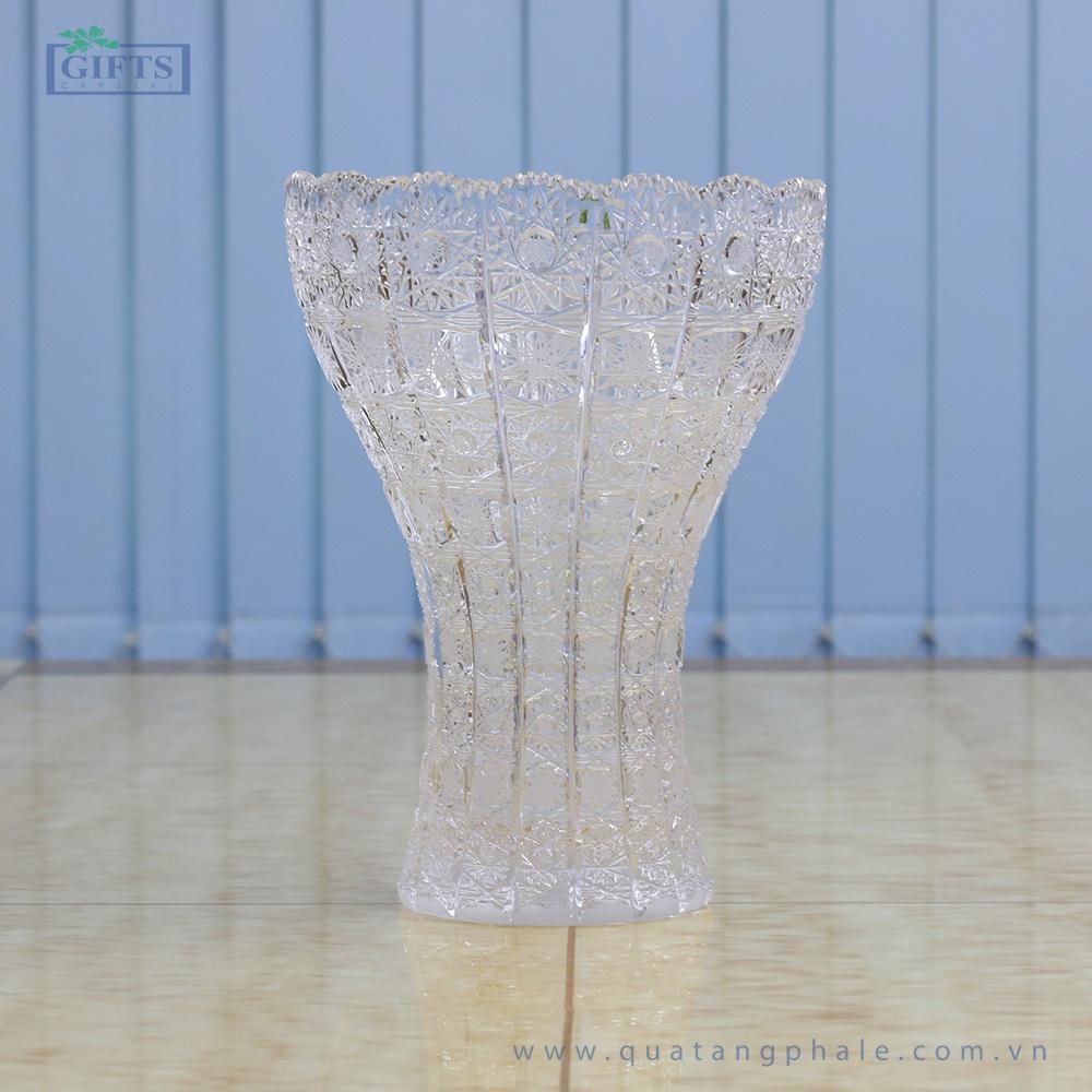 Bình hoa pha lê mài Bohemia Tiệp khắc 31cm