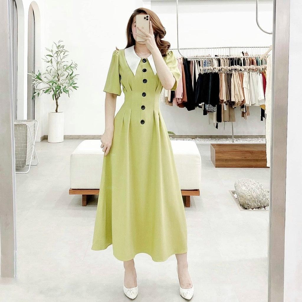 ĐẦM MIDI PHỐI CỔ PETER TRẮNG 11644
