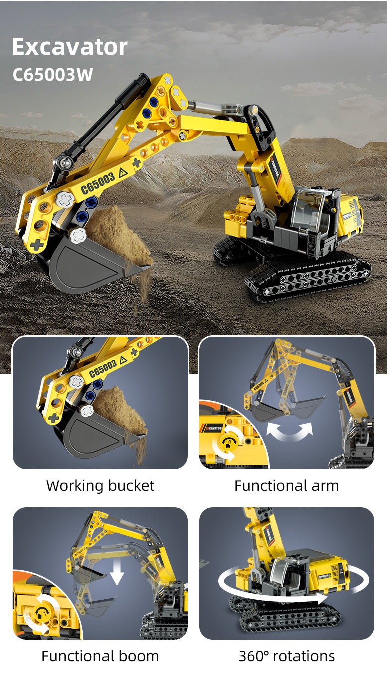 Đồ Chơi Lắp Ráp, Xếp Hình Máy xúc Excavator - CADA C65003W Mô Hình Tĩnh