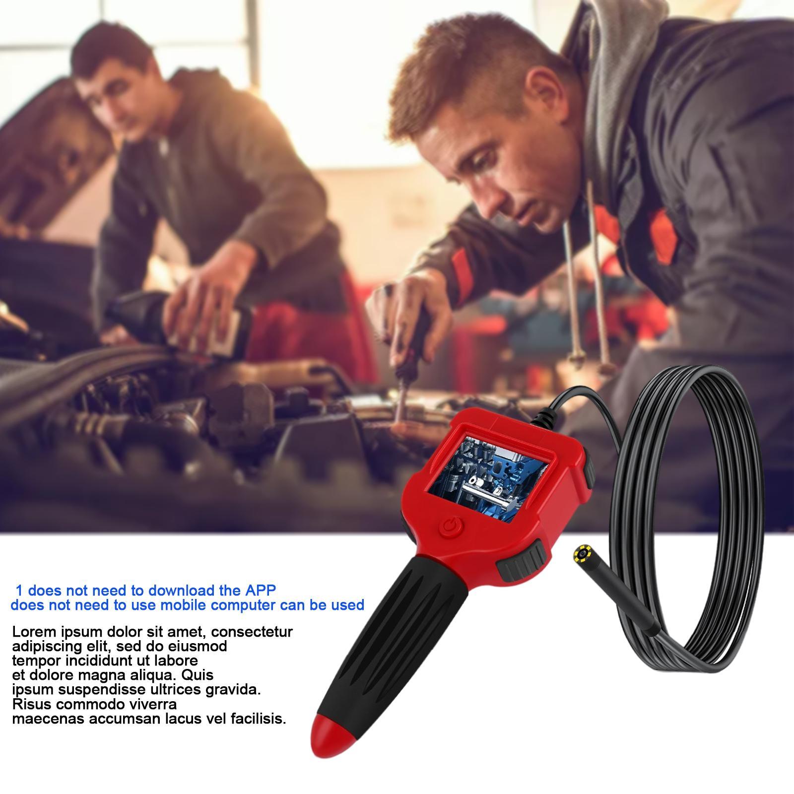 Industrial Endoscope 2.4 inch Screen 5.5mm 6 LED Lights Handheld 1 M