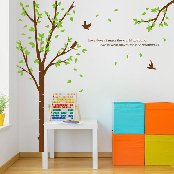 Decal Dán Tường Trang Trí Cây Và Chim 1