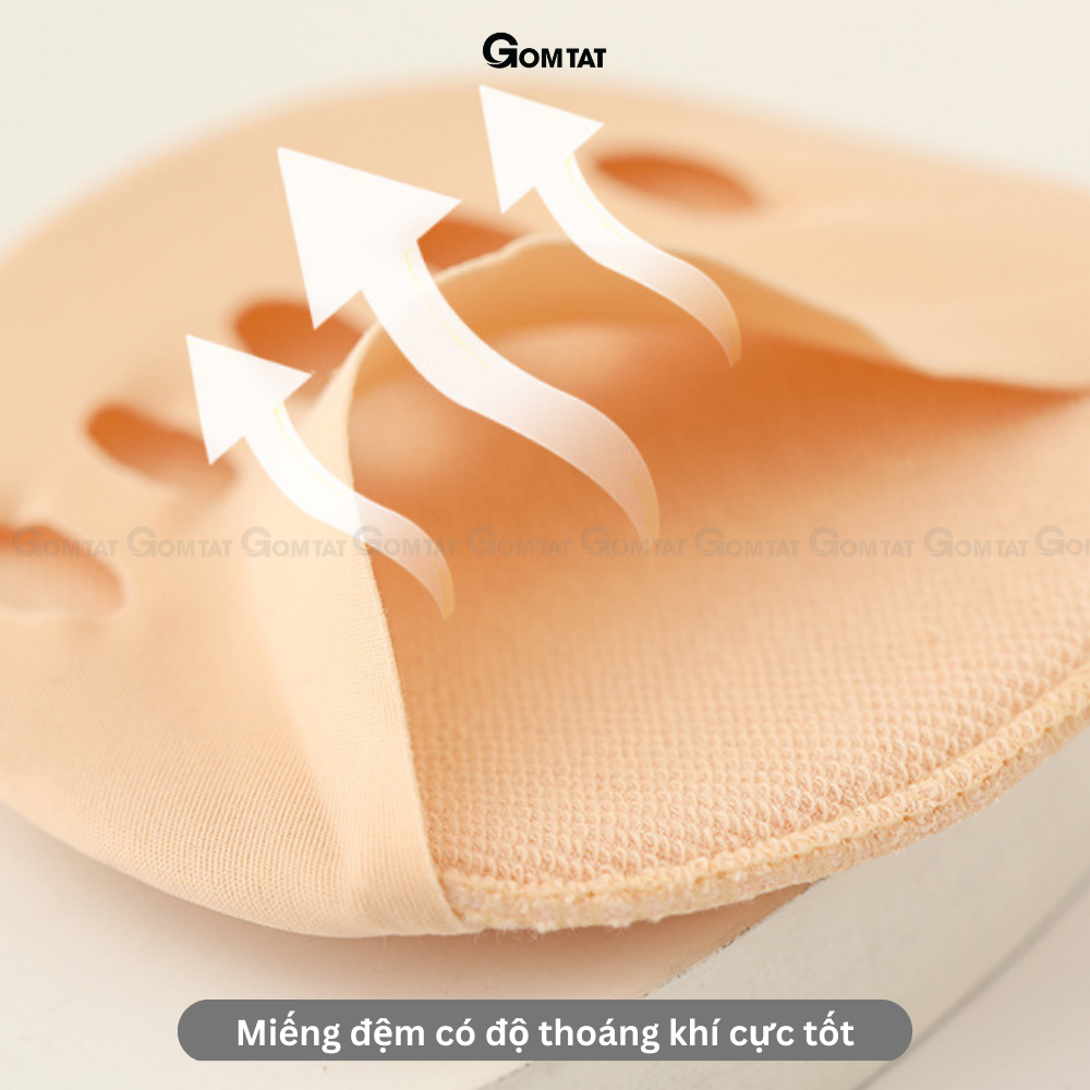 Miếng lót giày cao gót chất liệu sợi cotton cao cấp, tất đi giày cao gót mũi chân loại xỏ ngón - PO-MUICHAN-3010-1DOI