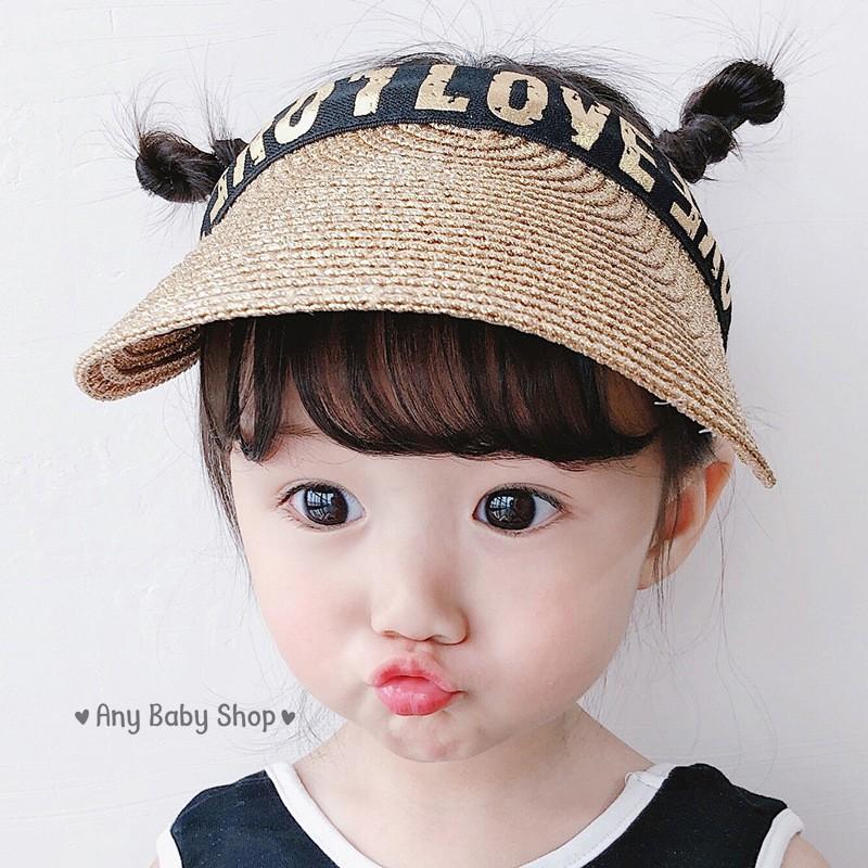 Mũ cói đi biển nửa đầu cho mẹ và bé cực xinh