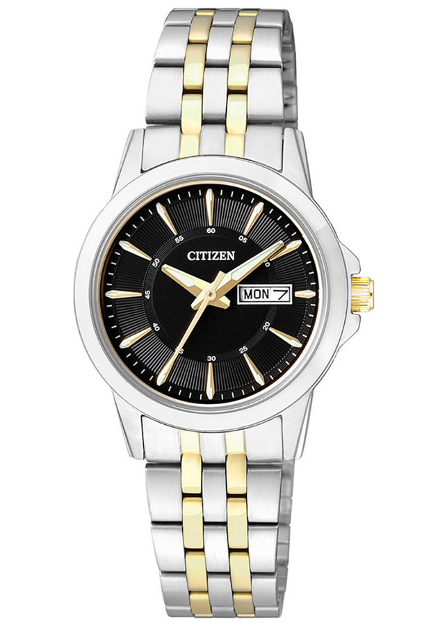 Đồng Hồ Nữ Citizen Dây Thép Không Gỉ EQ0604-56E - Mặt Đen
