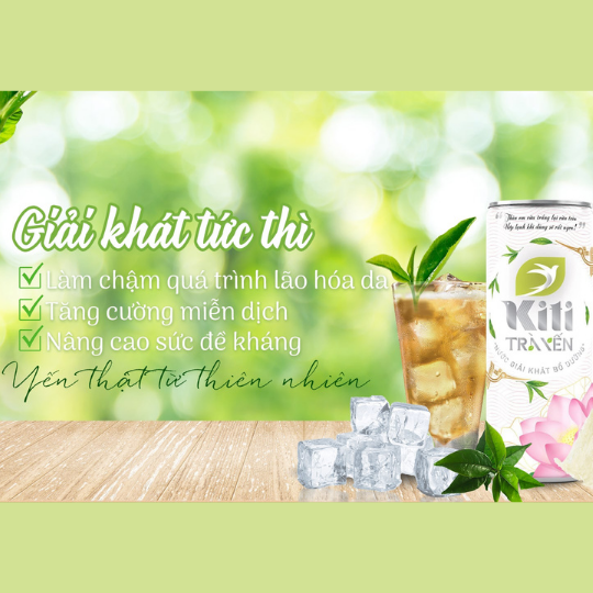 TRÀ YẾN KITI HƯƠNG SEN - &quot;PHÚC LỘC&quot; THÙNG 6 LON(250ml/lon)