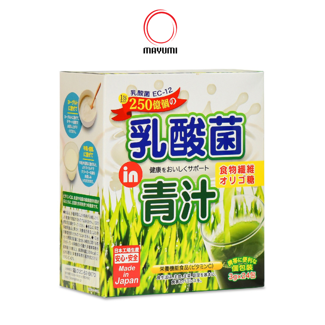 Bột mầm lúa mạch Aojiru lợi khuẩn Acid Lactic 72g (3g x 24 gói)
