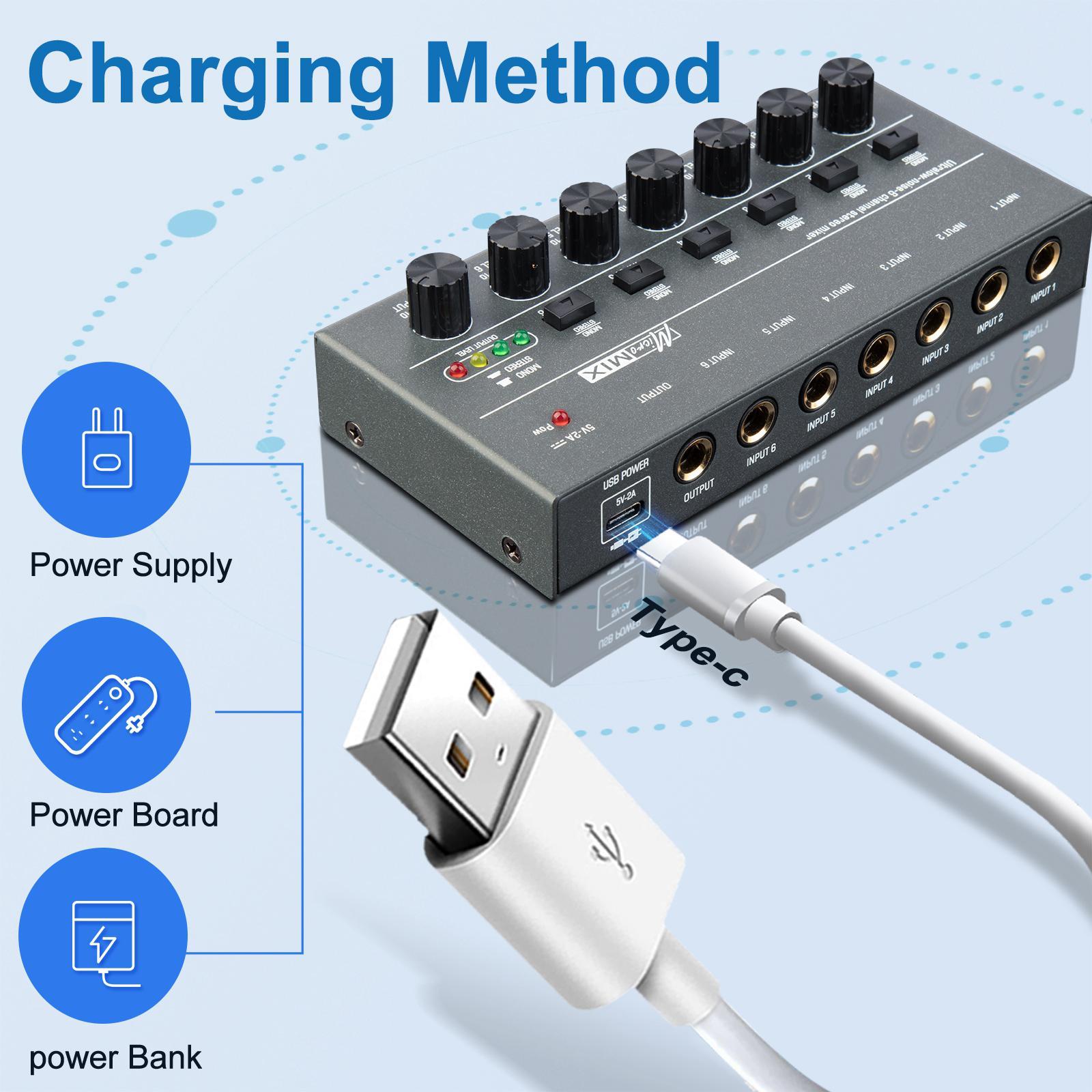 Mini Audio Mixer Audio Mixer for Club Guitars Bass Keyboards Mixer Recording