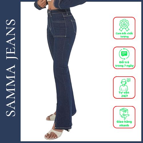 Áo khoác bò nữ CROTOP A10, Quần Jean Nữ dáng đứng, siêu hách dáng vải Co Giãn Cao Cấp - thương hieu Samma Jeans. - Áo khoác