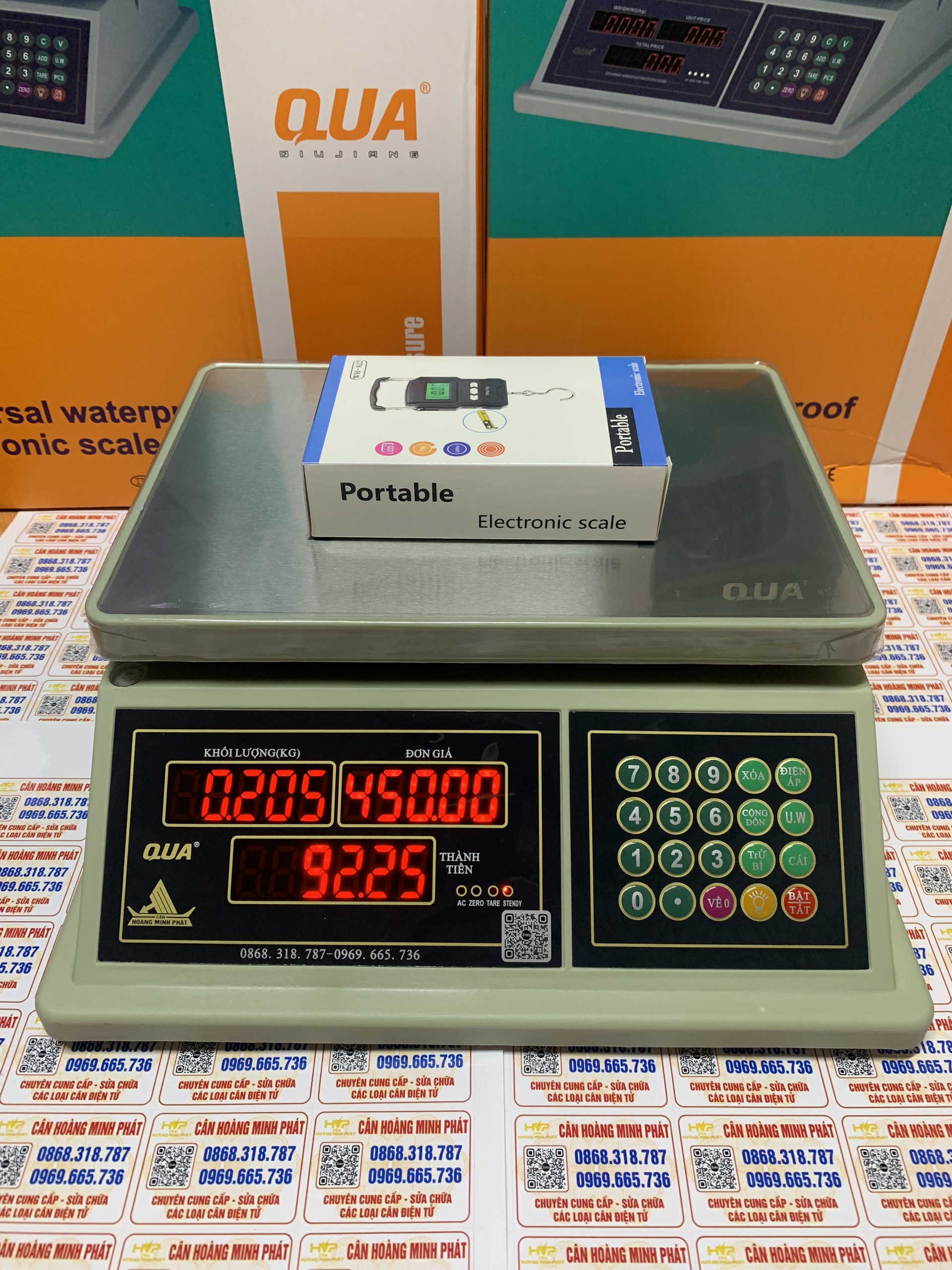 Cân chống nước 40kg HOÀNG MINH PHÁT - QUA832, dùng cân hải sản, thủy sản tươi sống