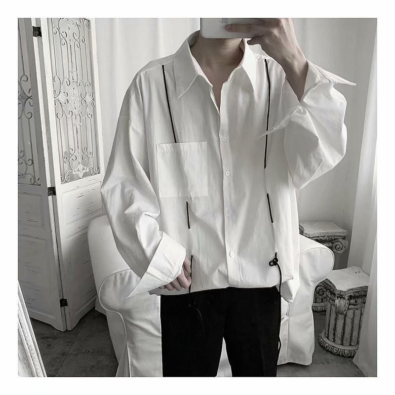 Áo sơ mi tay dài dáng rộng thời trang phong cách cho nam