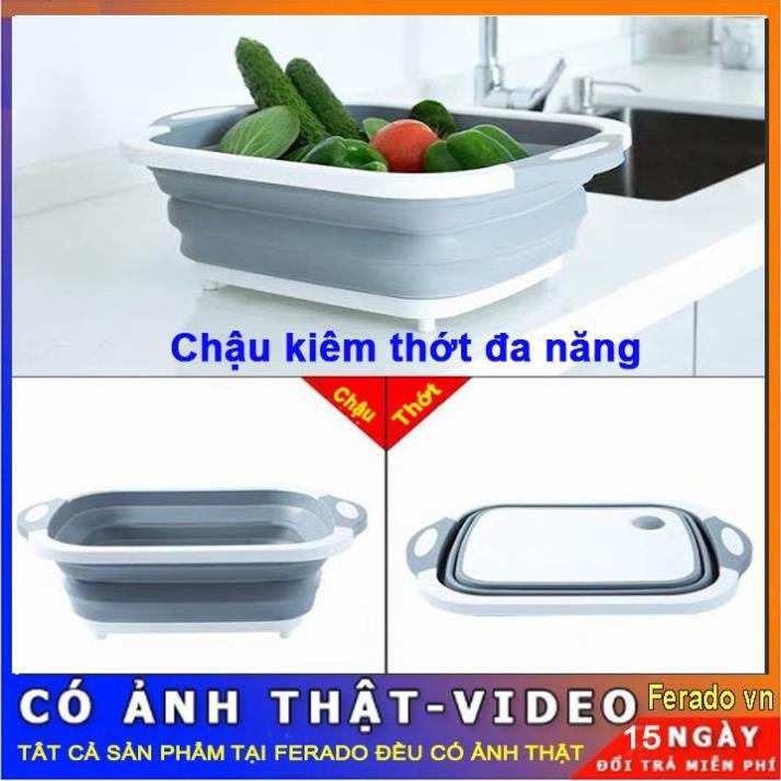 Chậu Gấp Gọn - Thớt kiêm Chậu gấp gọn đa năng tiện dụng 3 in 1