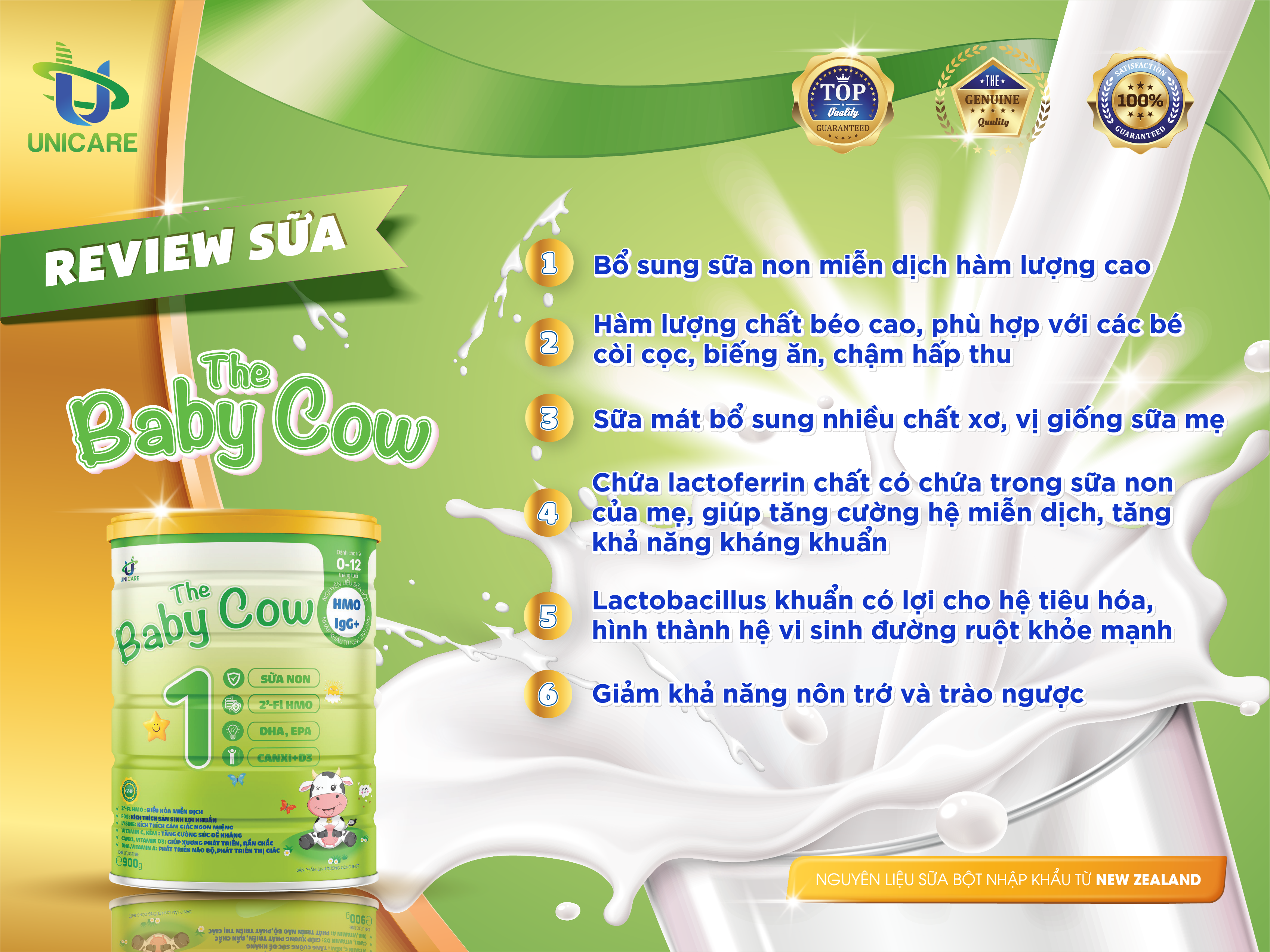 Combo 4 lon Sữa Non The Baby Cow 1 (900gr)