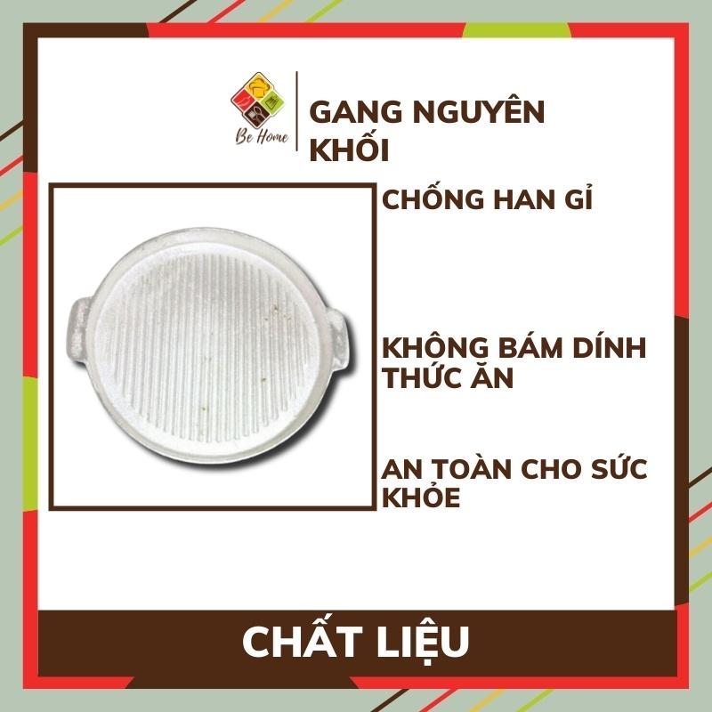 Chảo Gang Đen Trắng Chống Dính Chuyên Dụng Cho Đồ Nướng