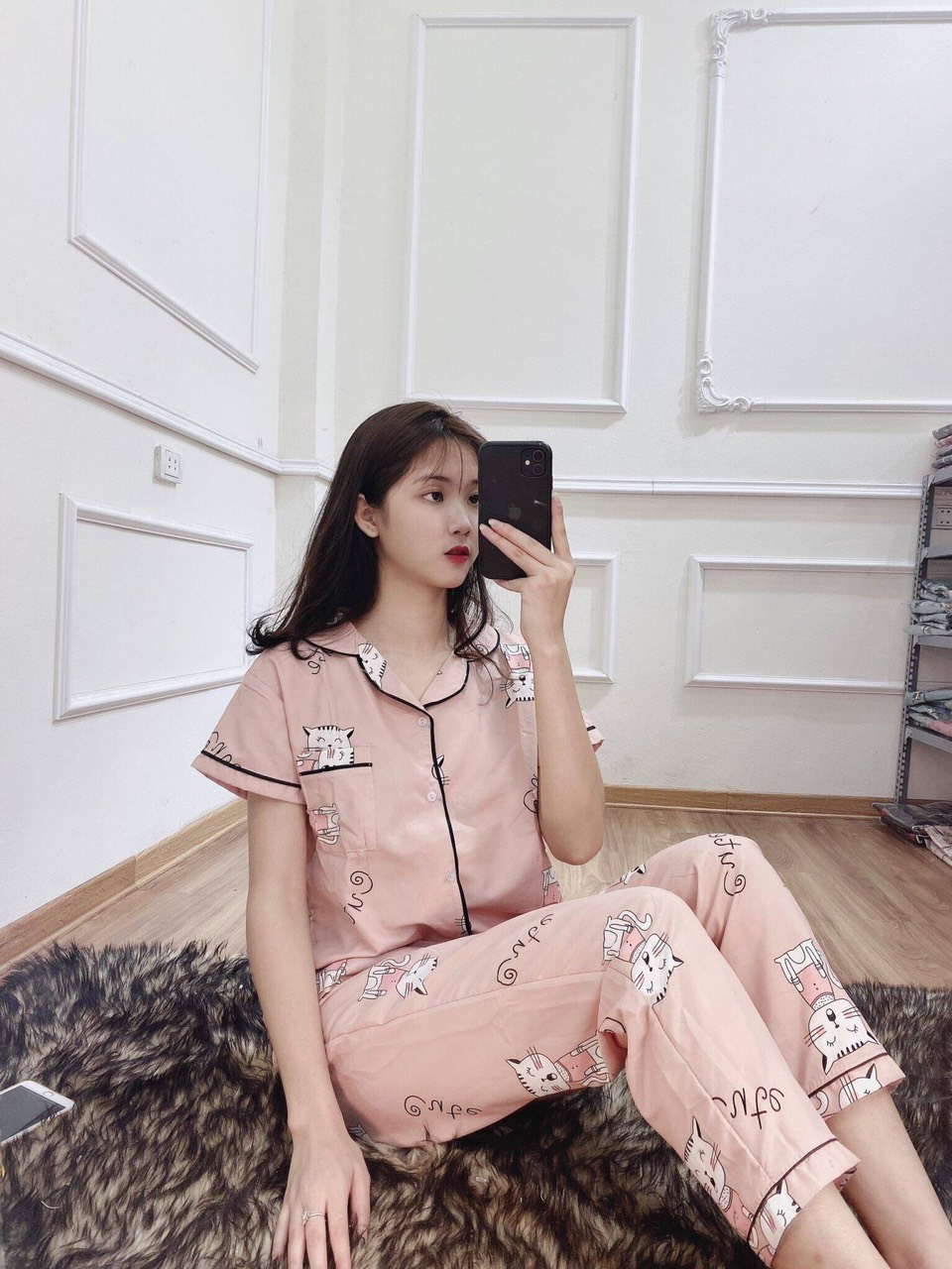 Set đồ mặc nhà tay ngắn quần dài - Giao màu ngẫu nhiên - Freesize - HUYEN