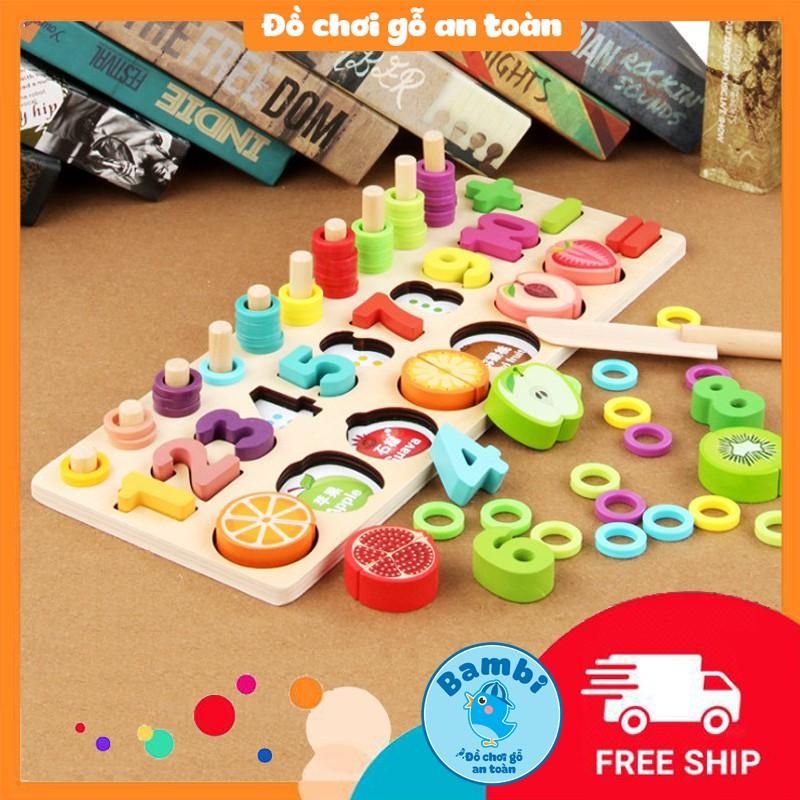 Bảng toán học - Bảng số kèm cắt hoa quả
