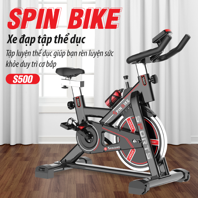 BG Xe đạp tập thể thao đa năng trong nhà SPINING BIKE S500 BLACK mới (hàng nhập khẩu)